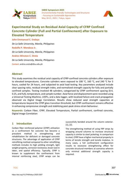  Experimental Study on Residual Axial Capacity of CFRP Confined Concrete Cylinder (Full and Partial Confinement) after Exposure to Elevated Temperature