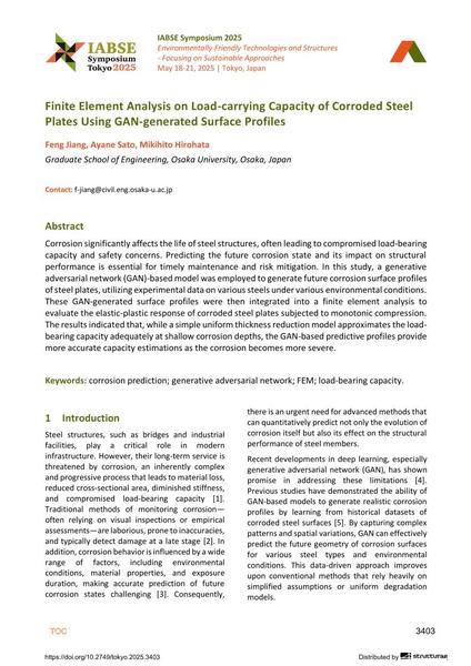  Finite Element Analysis on Load-carrying Capacity of Corroded Steel Plates Using GAN-generated Surface Profiles