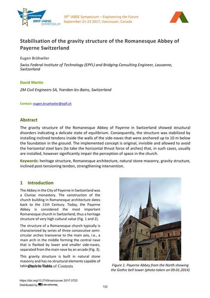  Stabilisation of the gravity structure of the Romanesque Abbey of Payerne Switzerland