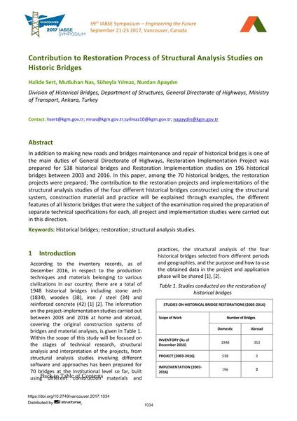  Contribution to Restoration Process of Structural Analysis Studies on Historic Bridges