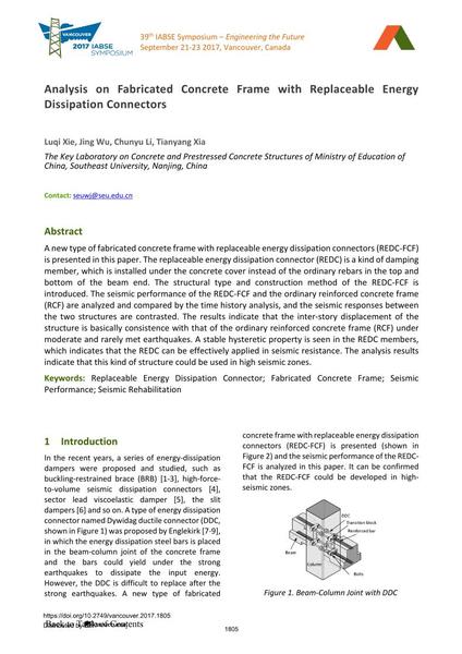  Analysis on Fabricated Concrete Frame with Replaceable Energy Dissipation Connectors