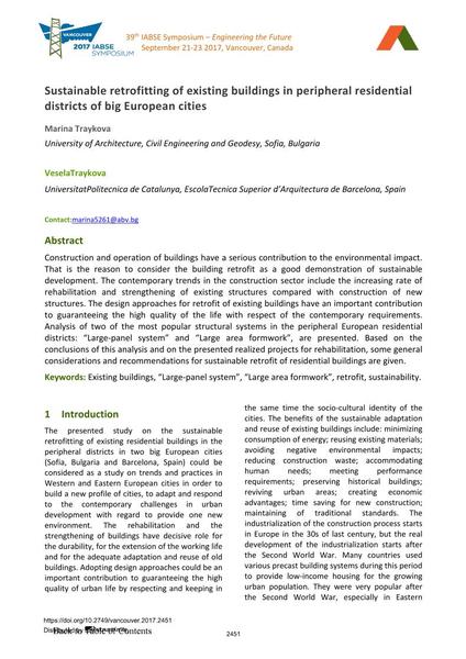  Sustainable retrofitting of existing buildings in peripheral residential districts of big European cities