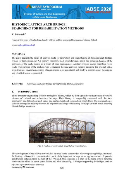 Historic Lattice Arch Bridge, Searching for Rehabilitation Methods