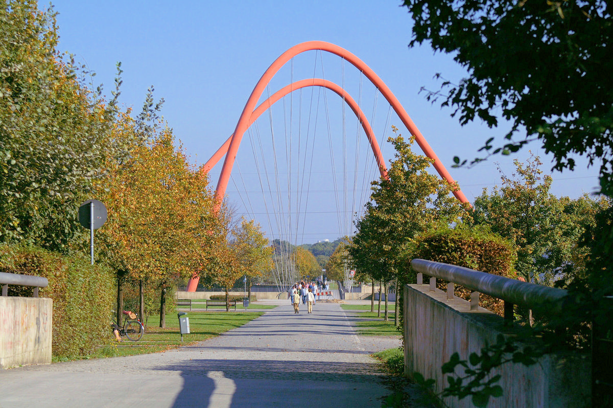 Passerelle pour piétons et vélos au Nordsternpark, Gelsenkirchen 