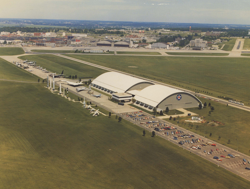 Aerial photograph of the Air Force Museum in 1976. The museum was redesignated as the National Museum of the United States Air Force in 2004 