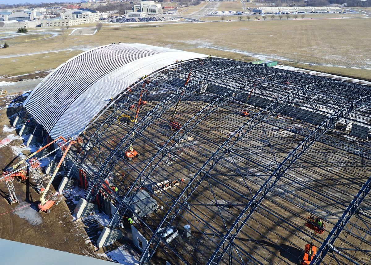Media File No. 241329 DAYTON, Ohio – A general view of the museum's fourth building construction site on Jan. 15, 2015, in Dayton, Ohio. The 224,000 square foot building, which is scheduled to open to the public in 2016, is being privately financed by the Air Force Museum Foundation, a non-profit organization chartered to assist in the development and expansion of the museum's facilities
