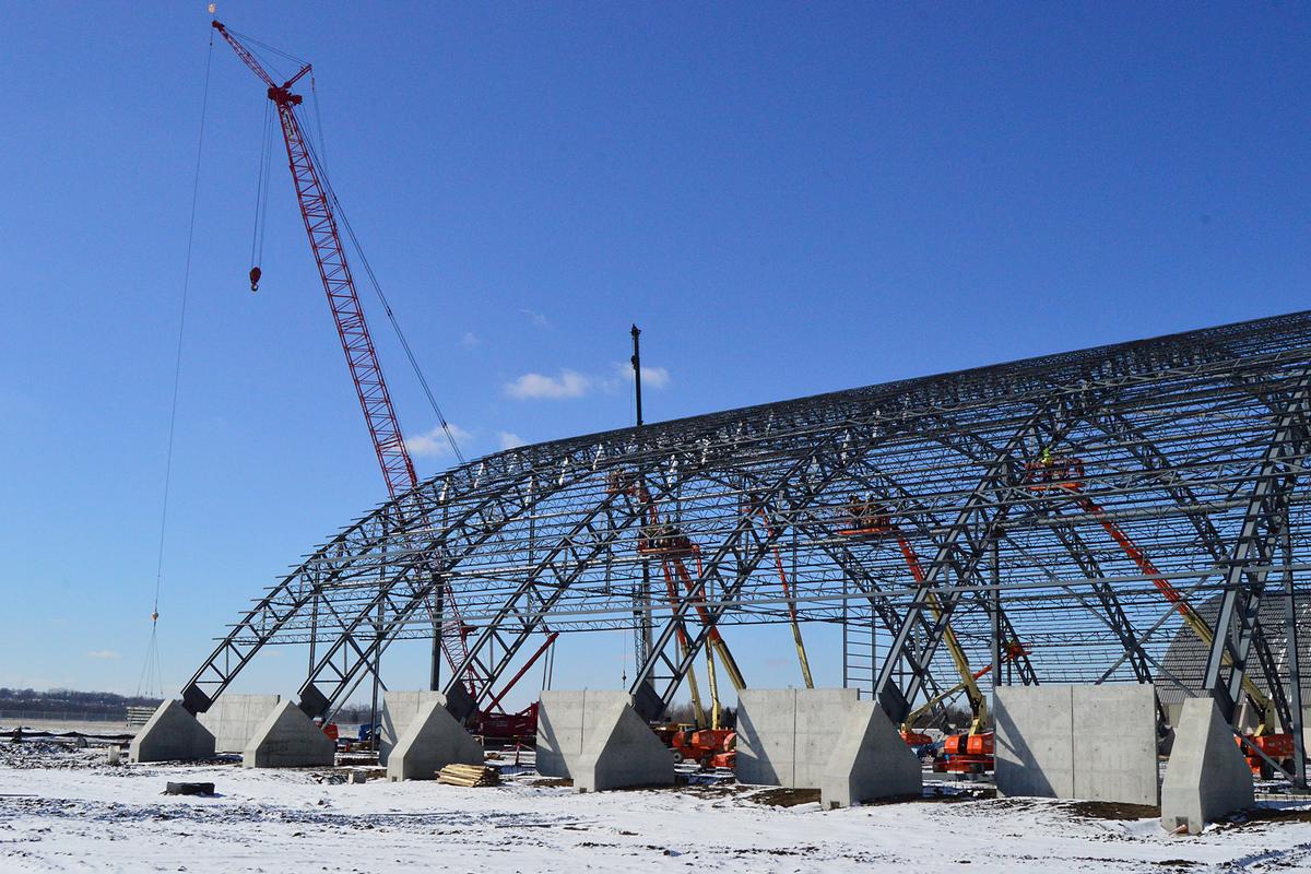 Media File No. 241325 DAYTON, Ohio – A general view of the museum's fourth building construction site on Feb. 5, 2015, in Dayton, Ohio. The 224,000 square foot building, which is scheduled to open to the public in 2016, is being privately financed by the Air Force Museum Foundation, a non-profit organization chartered to assist in the development and expansion of the museum's facilities