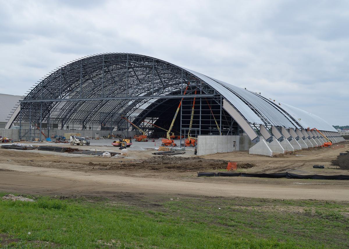 Media File No. 241313 DAYTON, Ohio – A general view of the fourth building construction site on May 21, 2015, in Dayton, Ohio. The 224,000 square foot building, which is scheduled to open to the public in 2016, is being privately financed by the Air Force Museum Foundation, a non-profit organization chartered to assist in the development and expansion of the museum's facilities.