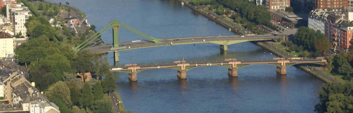 Flösserbrücke & Ignatz-Bubis-Brücke, Frankfurt 
