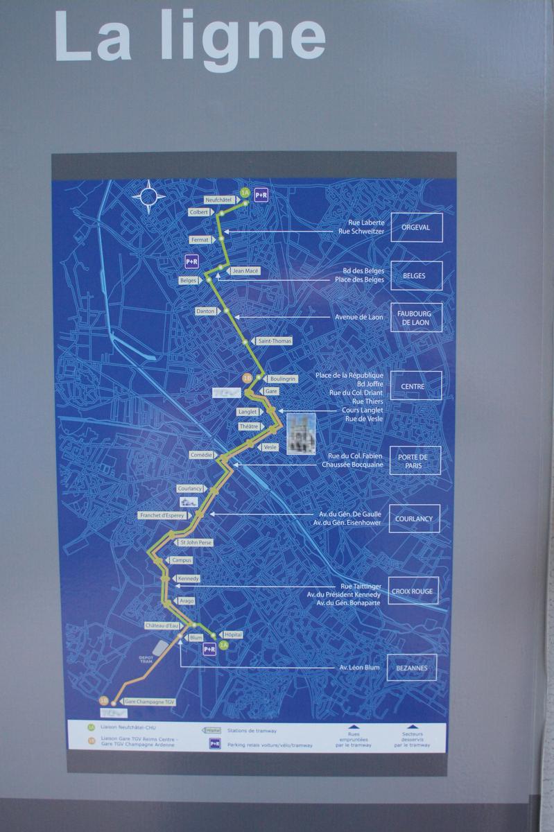 Linie A/B der Straßenbahn Reims 