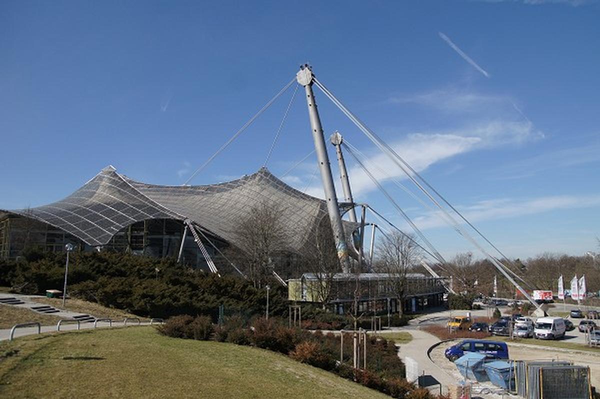 Olympic Summer Games 1972 – Olympiapark – Roof over the buildings of the Olympic Park – Olympiahalle 
