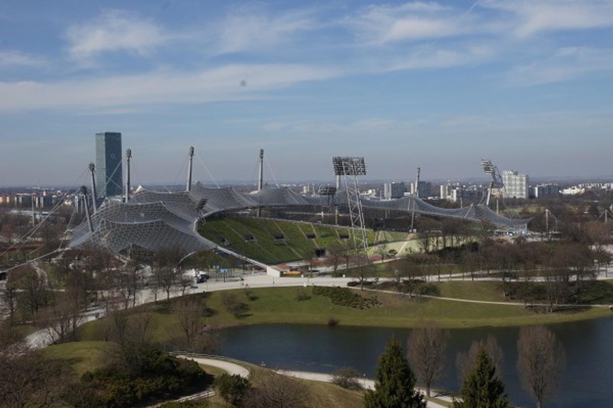 Olympic Summer Games 1972 – Olympiapark – Roof over the buildings of the Olympic Park – Munich Olympic Stadium 