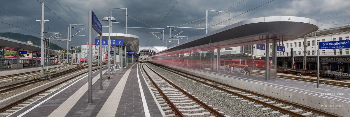 Gare centrale de Graz - couverture des quais 