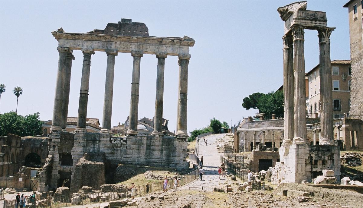 Tempel des Saturn und des Vespasian, Forum Romanum, Rom 