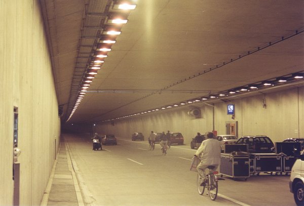 Tunnel Rheinschlinge während der Eröffnungsfeiern 