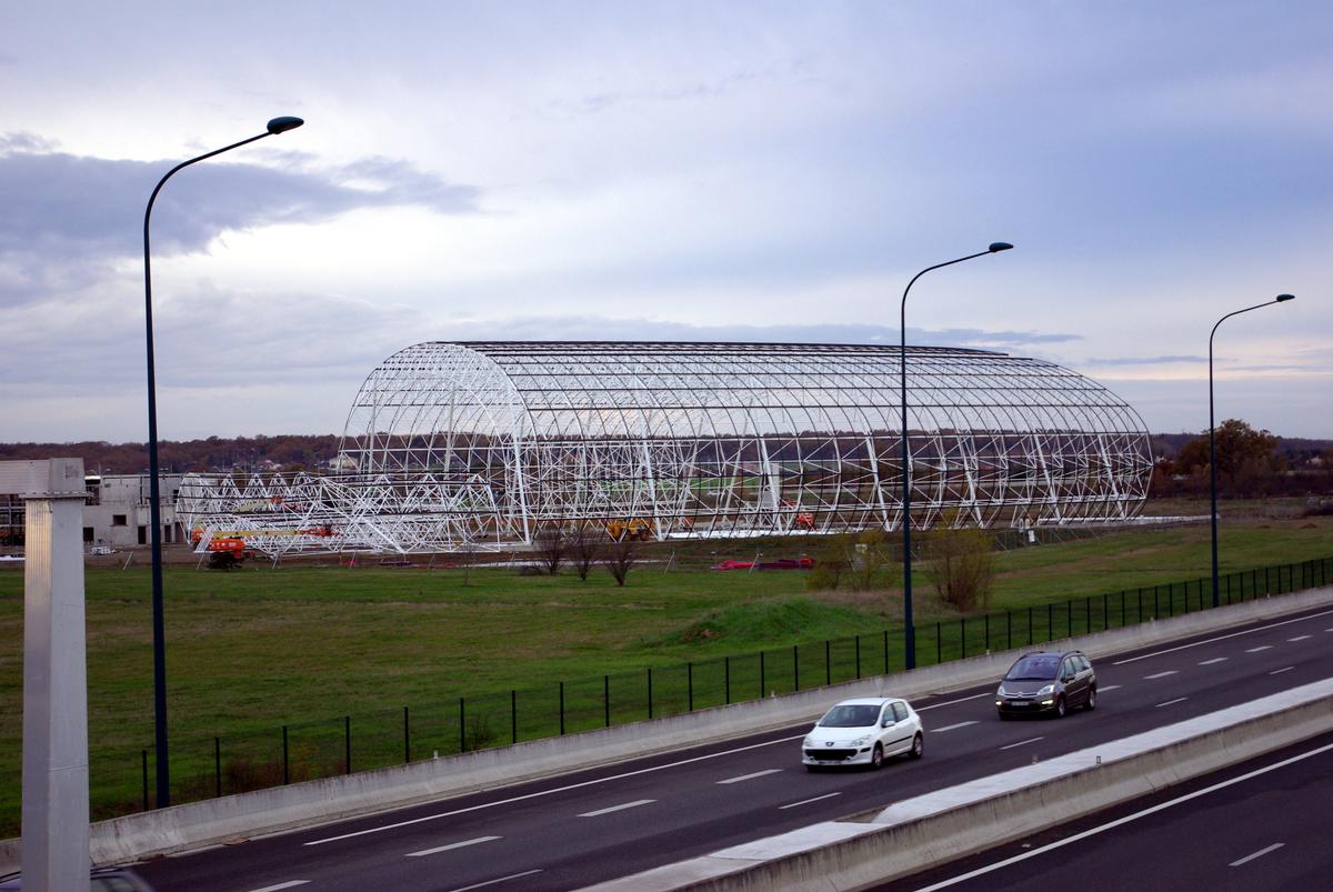 Construction of the building of the museum Aeroscopia in Blagnac (Haute-Garonne, France). 