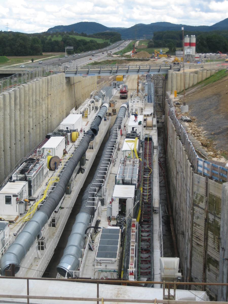 Installations for the construction of the Albvorland Tunnel at the eastern portal 