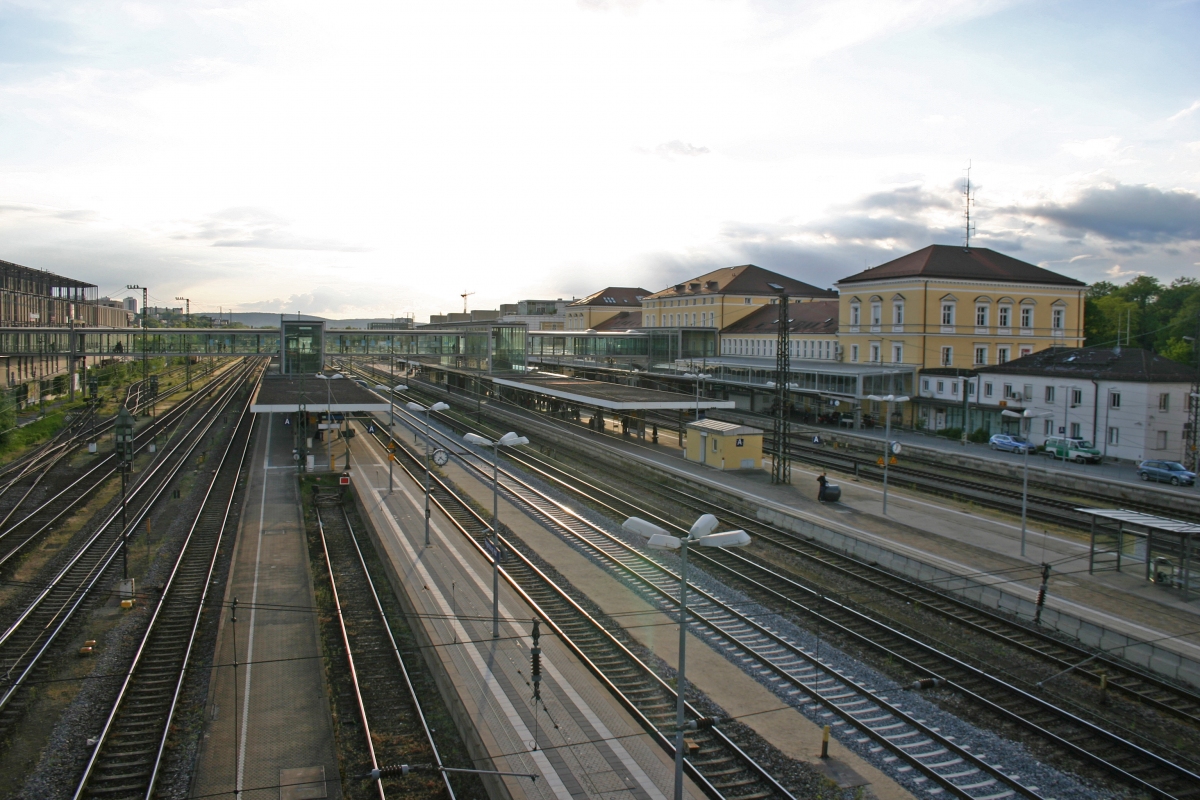 Passerelle de la gare centrale de Ratisbonne 