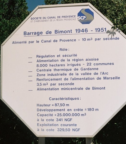 Plaque au Barrage de Bimont 