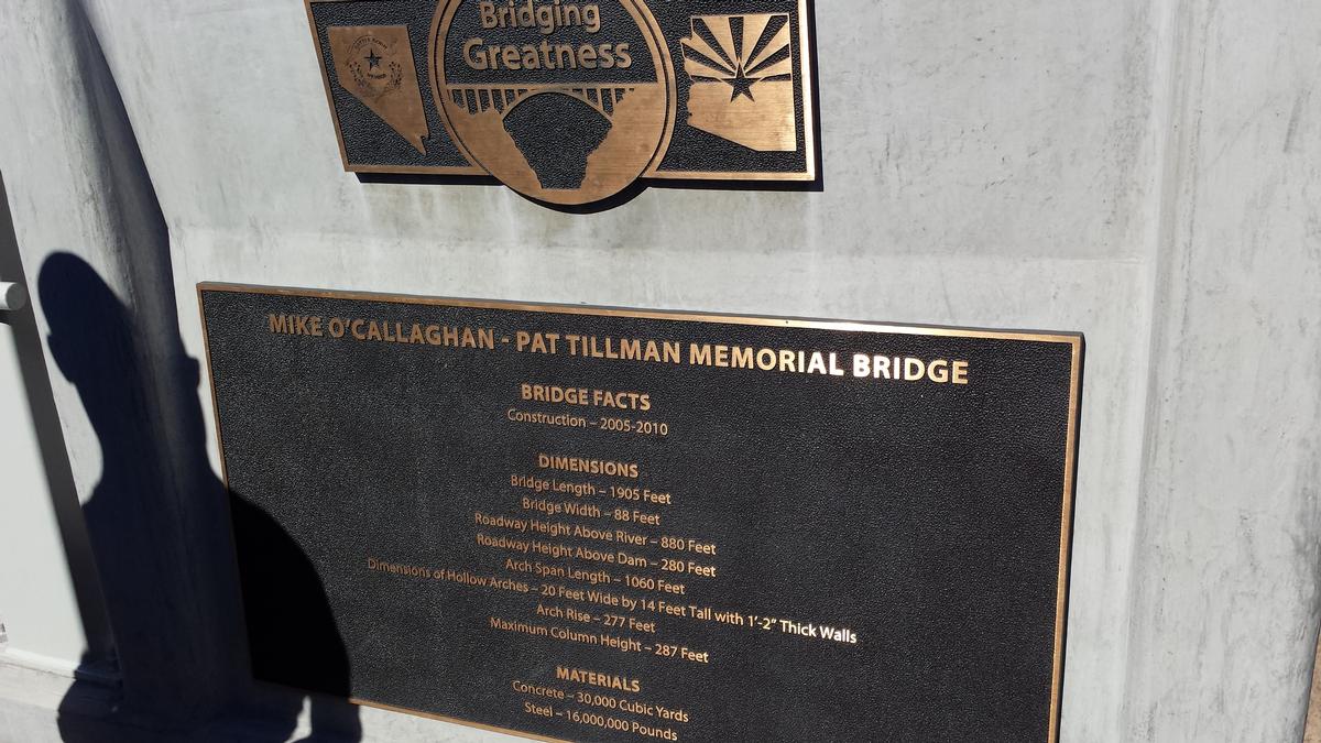 Mike O'Callaghan - Pat Tillman Memorial Bridge Text On Wall