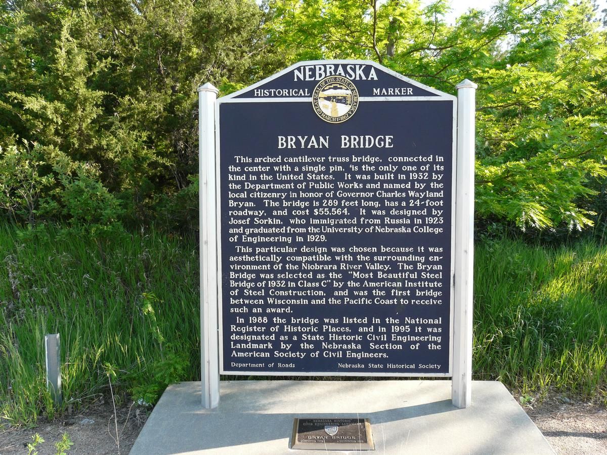 Historical marker at Bryan Bridge 