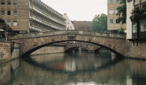 Fleischbrücke à Nuremberg, Allemagne 