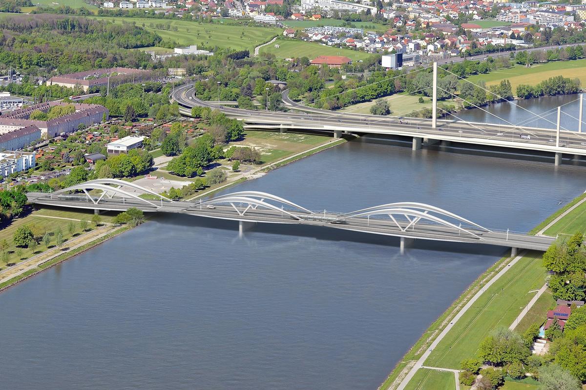 New Linz Danube River Bridge 