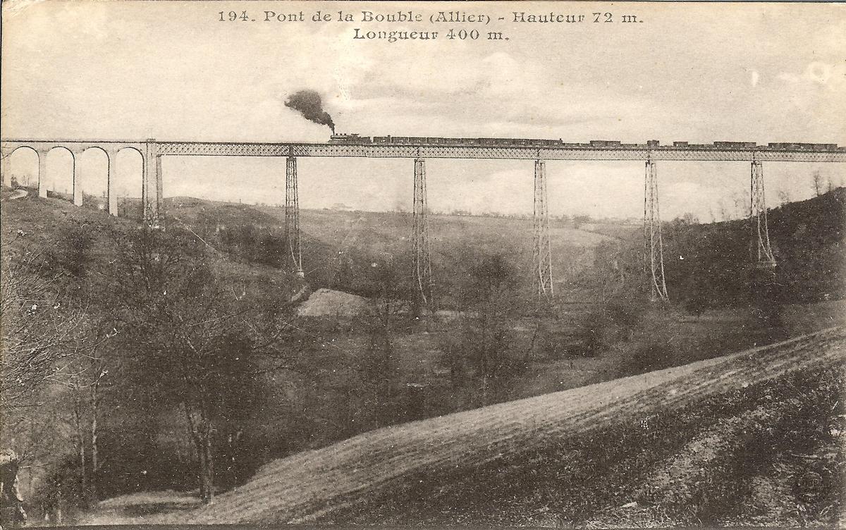 Pont de la Bouble (Allier) - Hauteur 72 m, longueur 400 m 