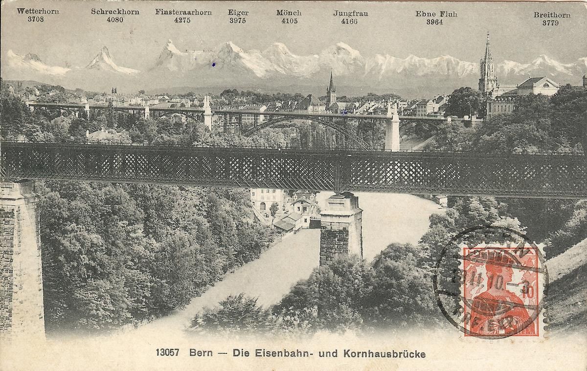 Bern - Die Eisenbahn- und Kornhausbrücke 