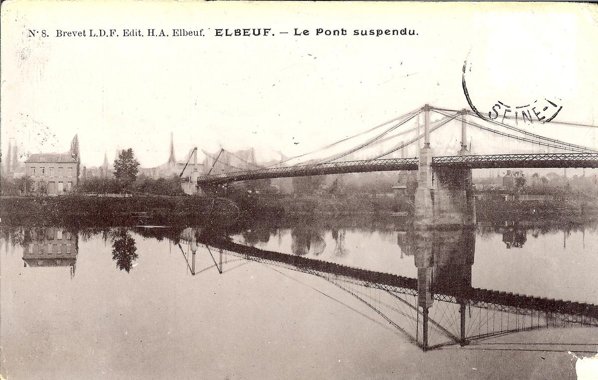 Pont Suspendu D Elbeuf Elbeuf Saint Aubin Les Elbeuf 1843 Structurae