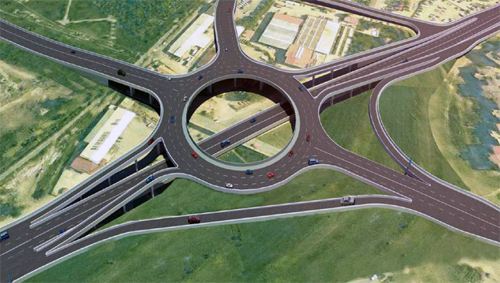 Brücken im Kreisverkehr M2/M9 