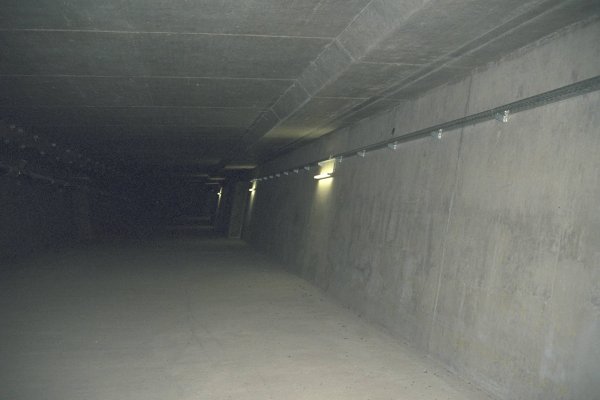 Inside of the hollow box girder of Schnaittach Bridge 