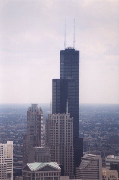 Sears Tower from John Hancock Center aus gesehen in Chicago 
