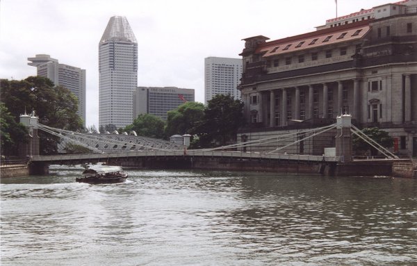 Pont suspendu à Singapour, système Ordish 