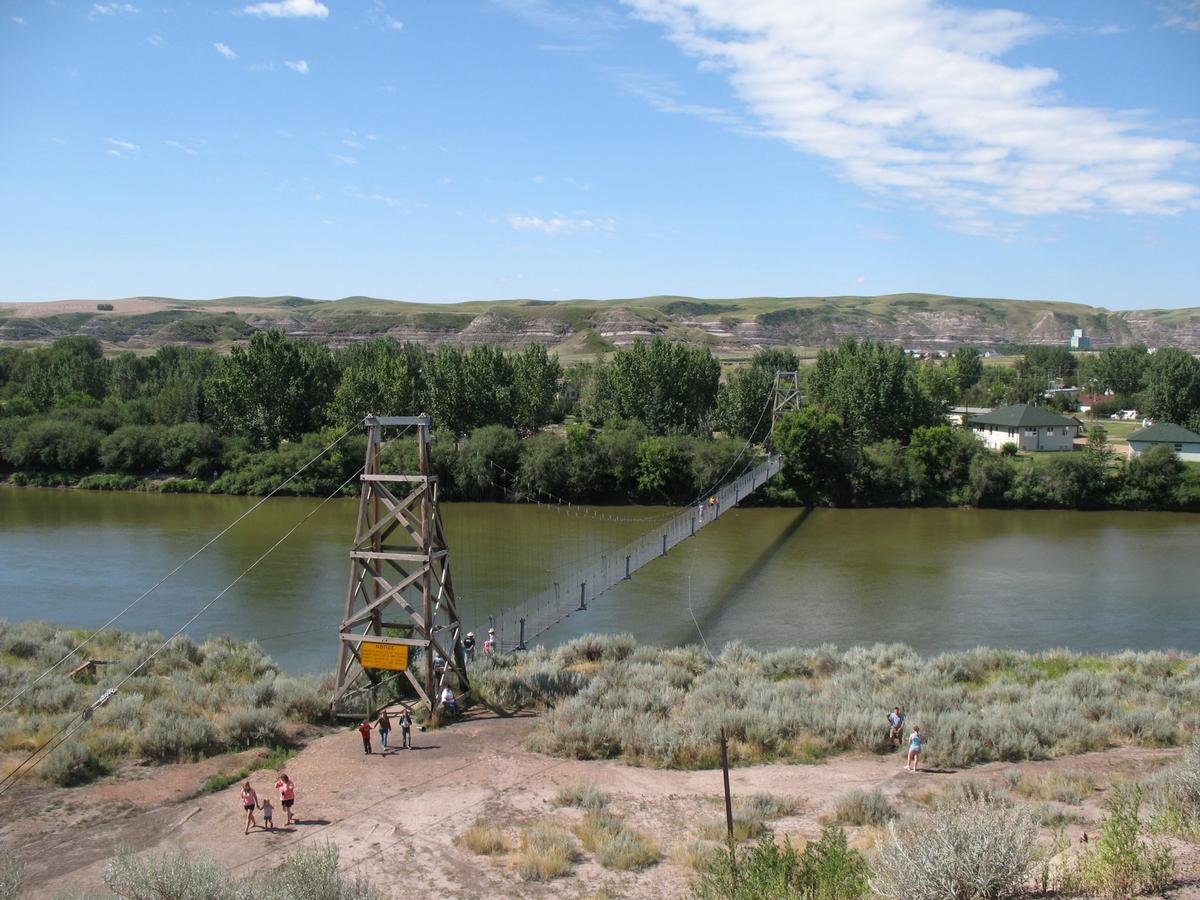 Star Coal Mine suspension bridge in Drumheller, Alberta 