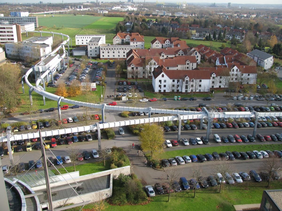 H-Bahn Dortmund: Streckenabzweig im Bereich Universität (S) / Campus Nord 