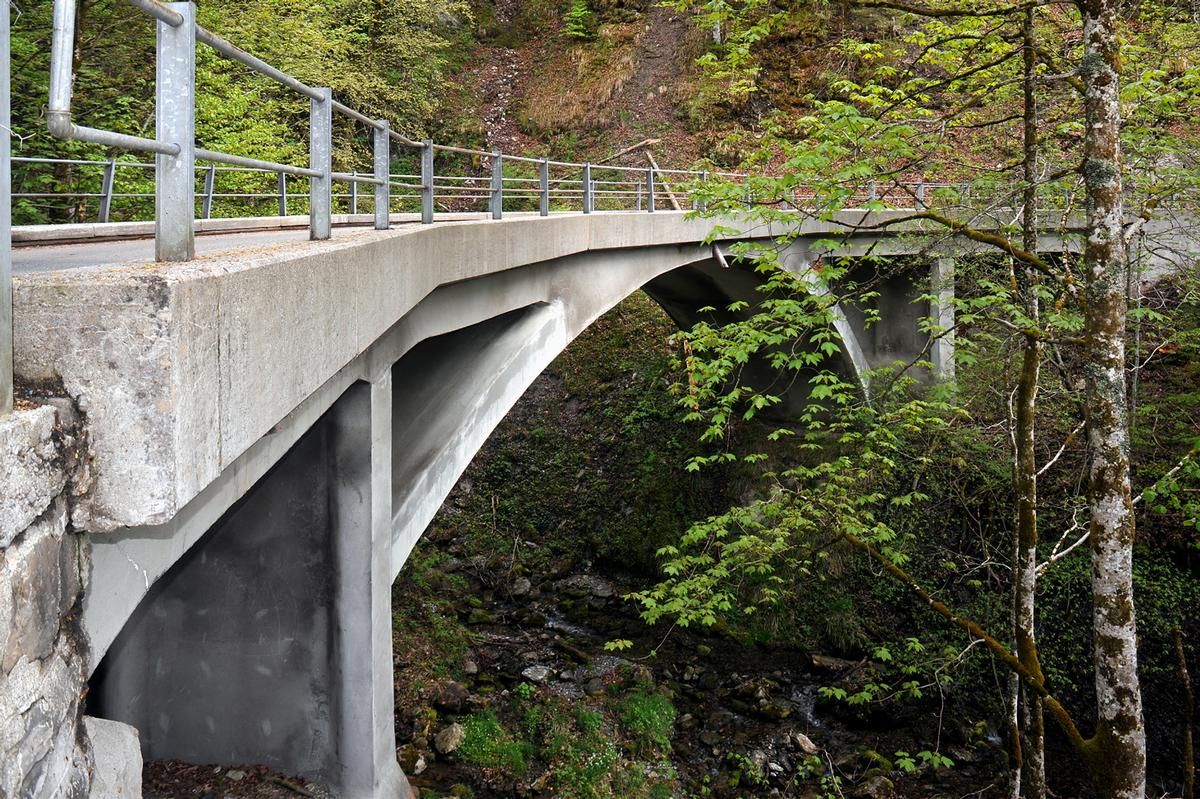 Ziggenbachbrücke am Wägitalersee von Robert Maillart, erbaut 1924, Innerthal, Schwyz 