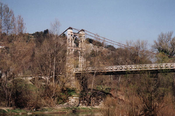 Pont suspendu de Saint-Bauzille-de-Putois, Hérault, Frankreich 