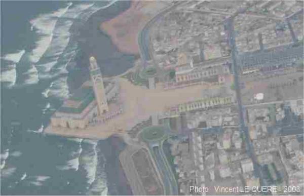 Hassan II Mosque, Casablanca, Morocco.Aerial View 