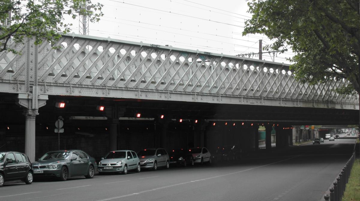 Railroad bridges across Bercy boulevard, Paris 