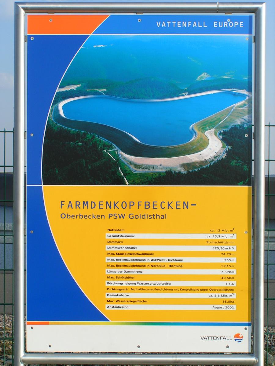 Pumpspeicherkraftwerk GoldisthalInfotafel zum Oberbecken 