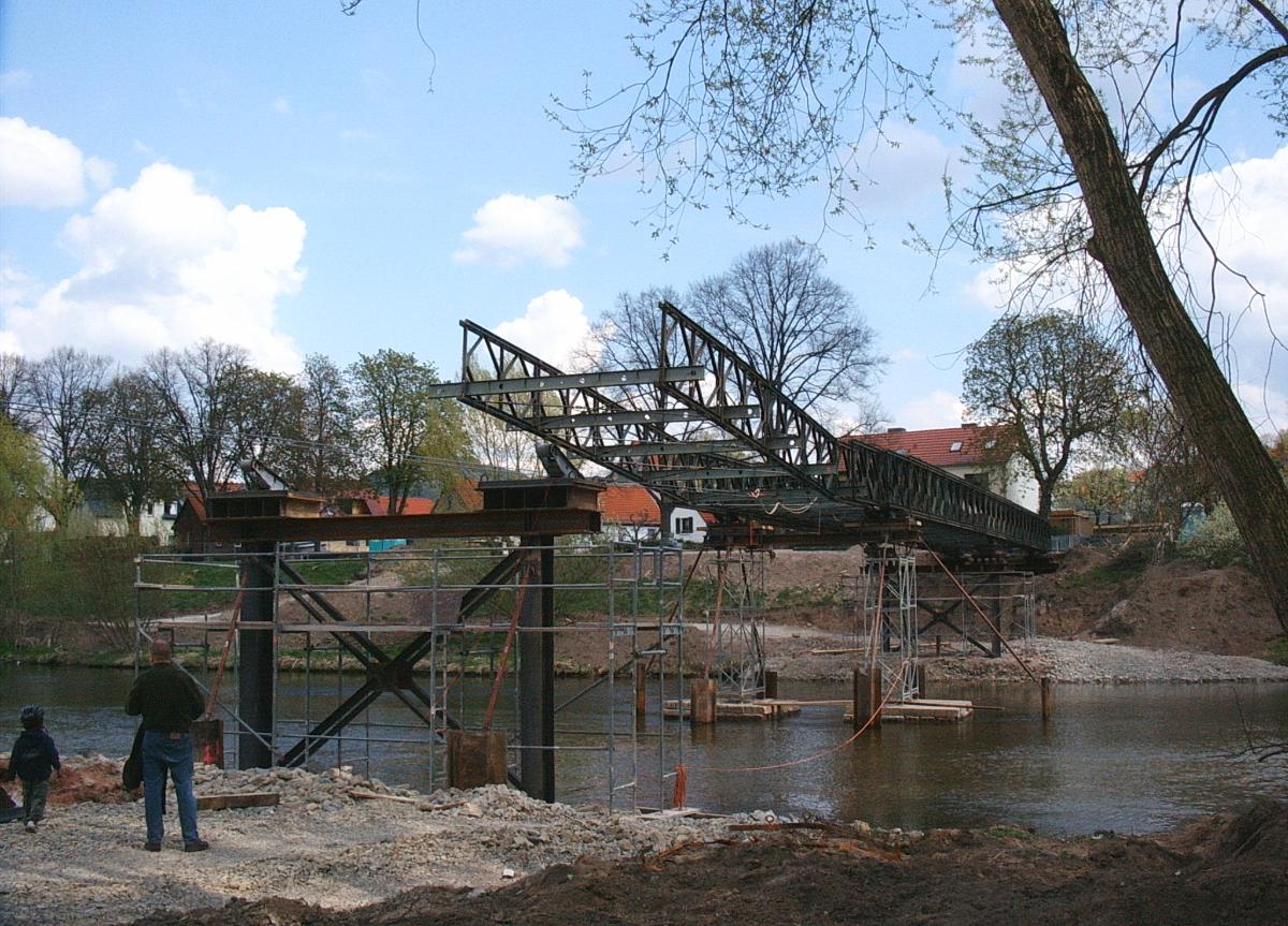 Camsdorfer Brücke, Jena – 
Behelfsbrücke während der Sanierung 
