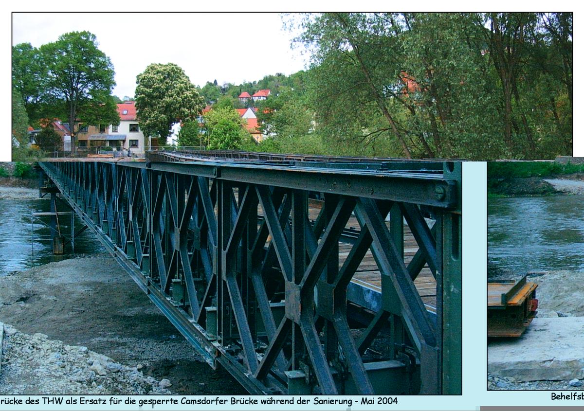Camsdorf Bridge at Jena - temporary bailey bridge during reconstruction 