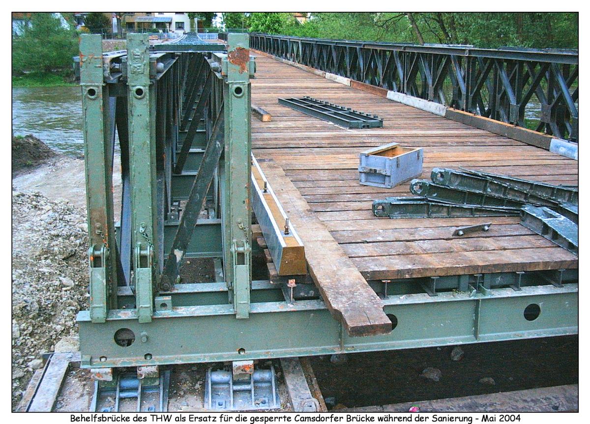 Camsdorf Bridge at Jena - temporary bailey bridge during reconstruction 
