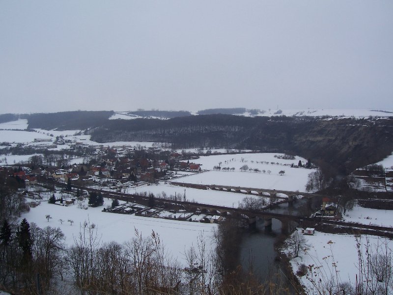 Saalebrücke Langefeld-Saaleck von der Rudelsburg 