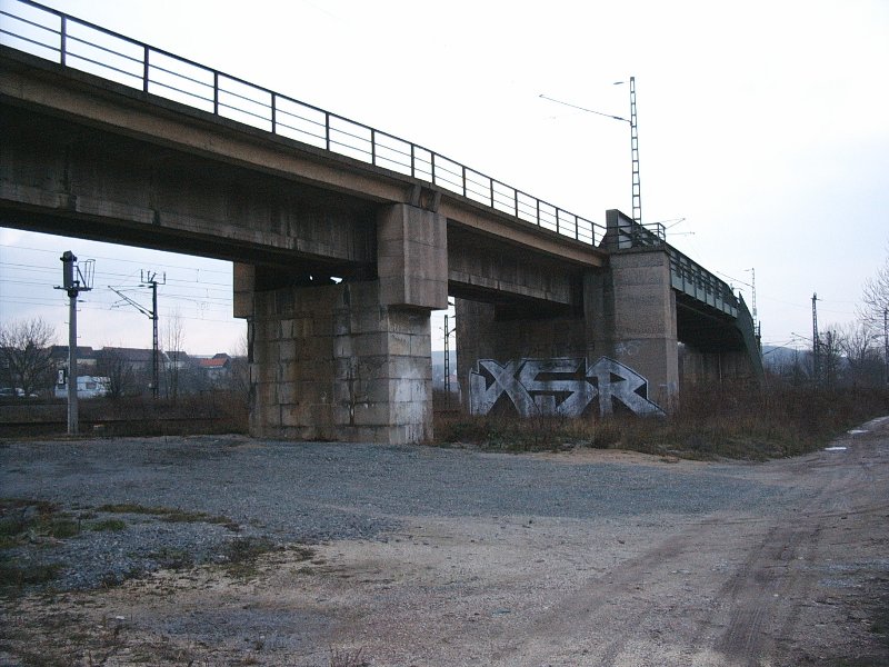 Bridge at the railroad crossing in Grossheringen 