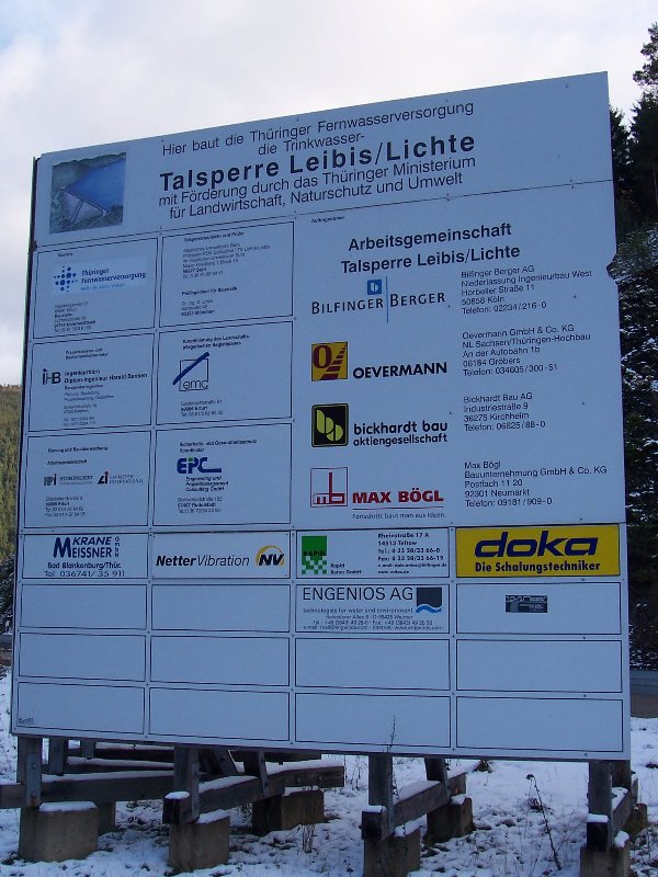 Talsperre Leibis-Lichte. Beteiligte Firmen 