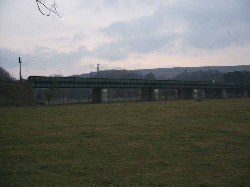 Railroad Bridge on the Saale Valley line crossing the Saale at Grossheringen 