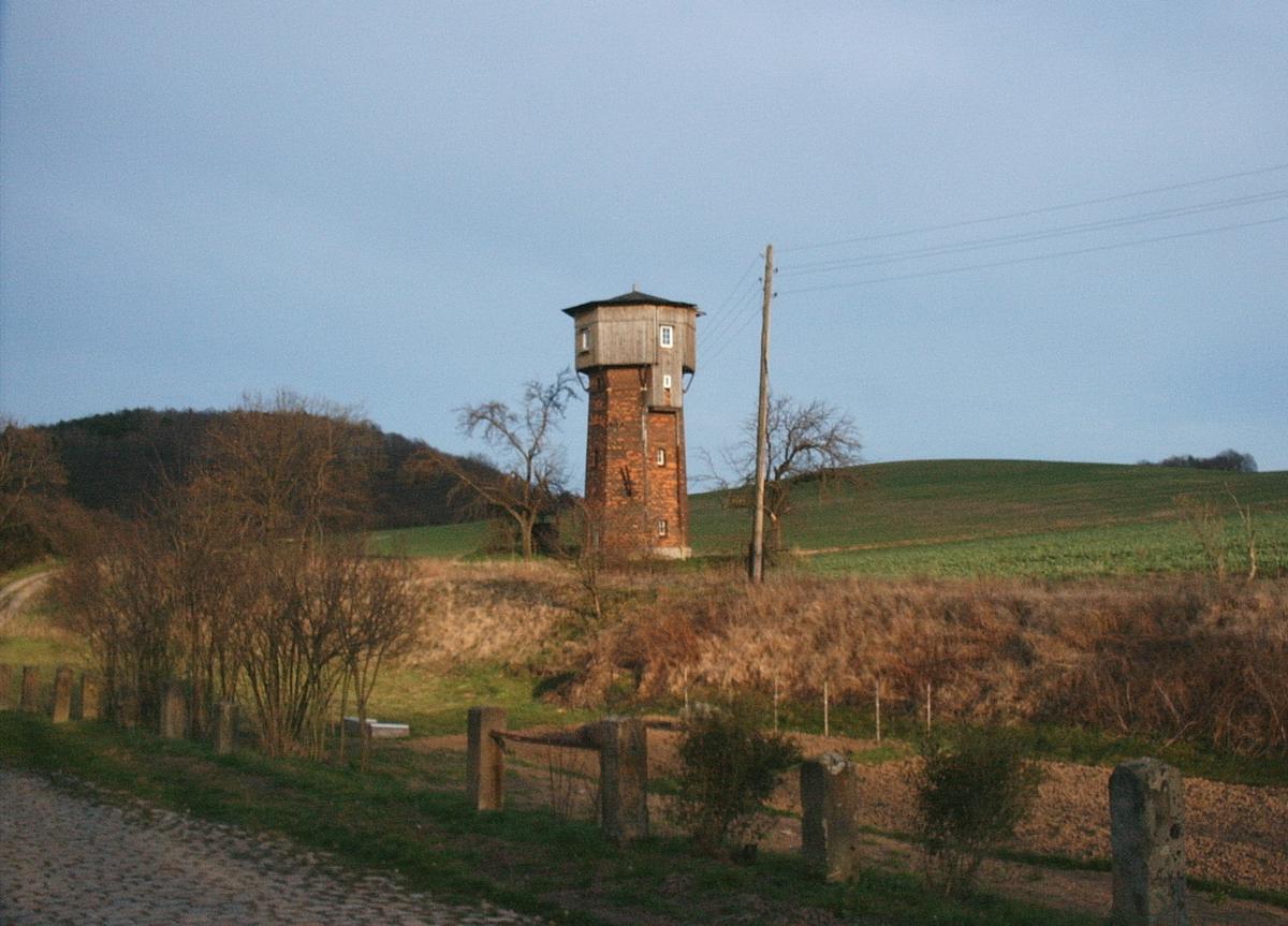 Water tower at the former Cauerwitz train station 
