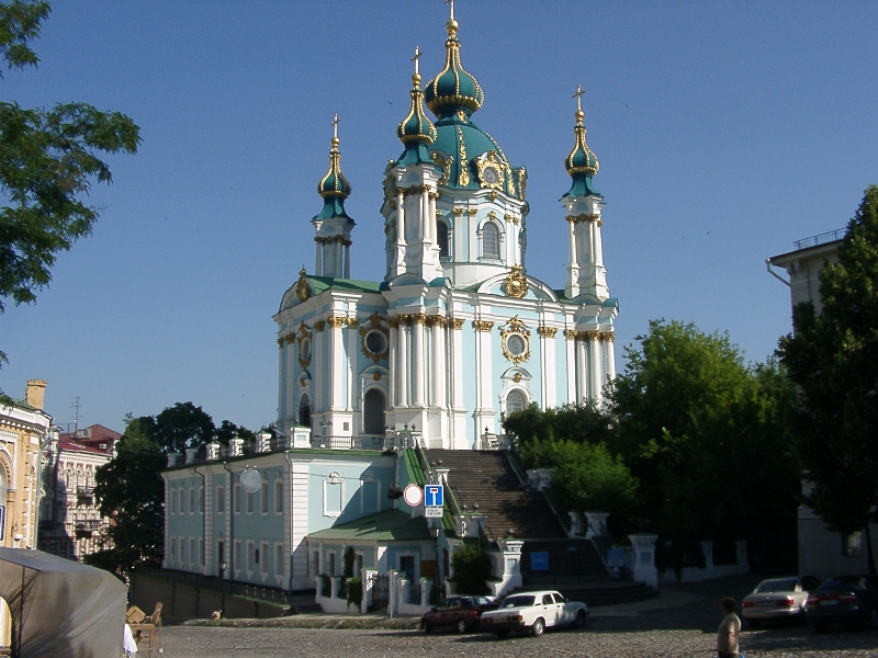 Ukraine; Kiew; Andreas Kathedrale; 1747-1762 nach Plänen von Bartolomeo Rastrelli errichtet 